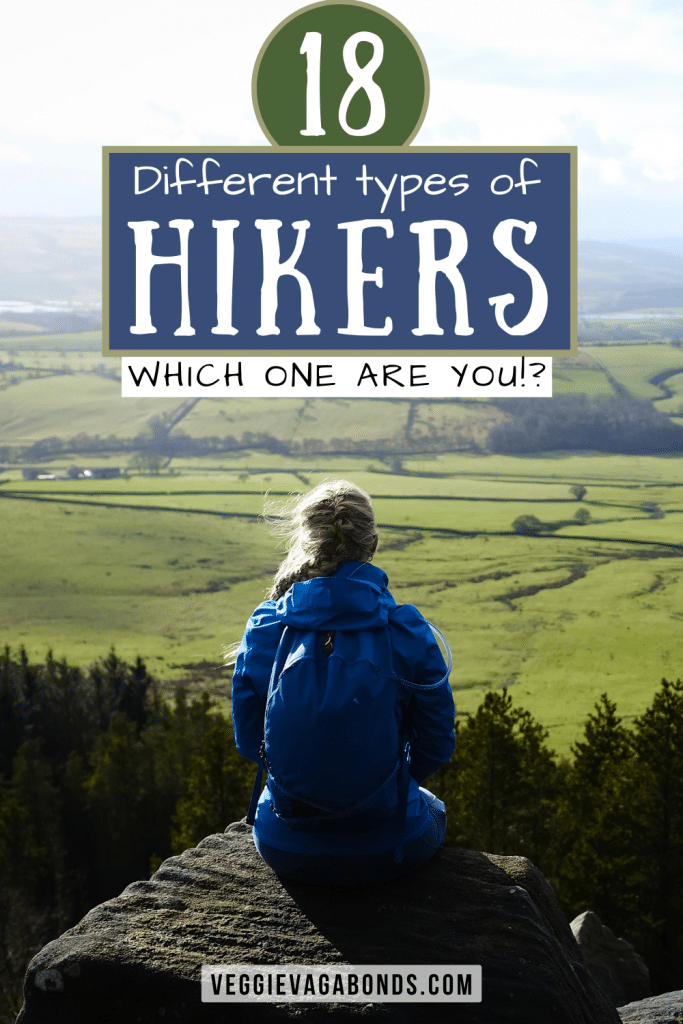 Different types of hikers pin