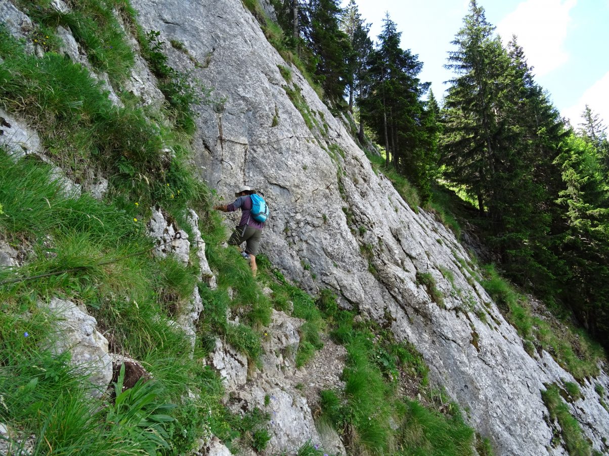 Man climbing Via Ferrata