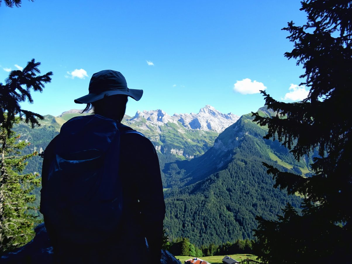 Man outside in mountains