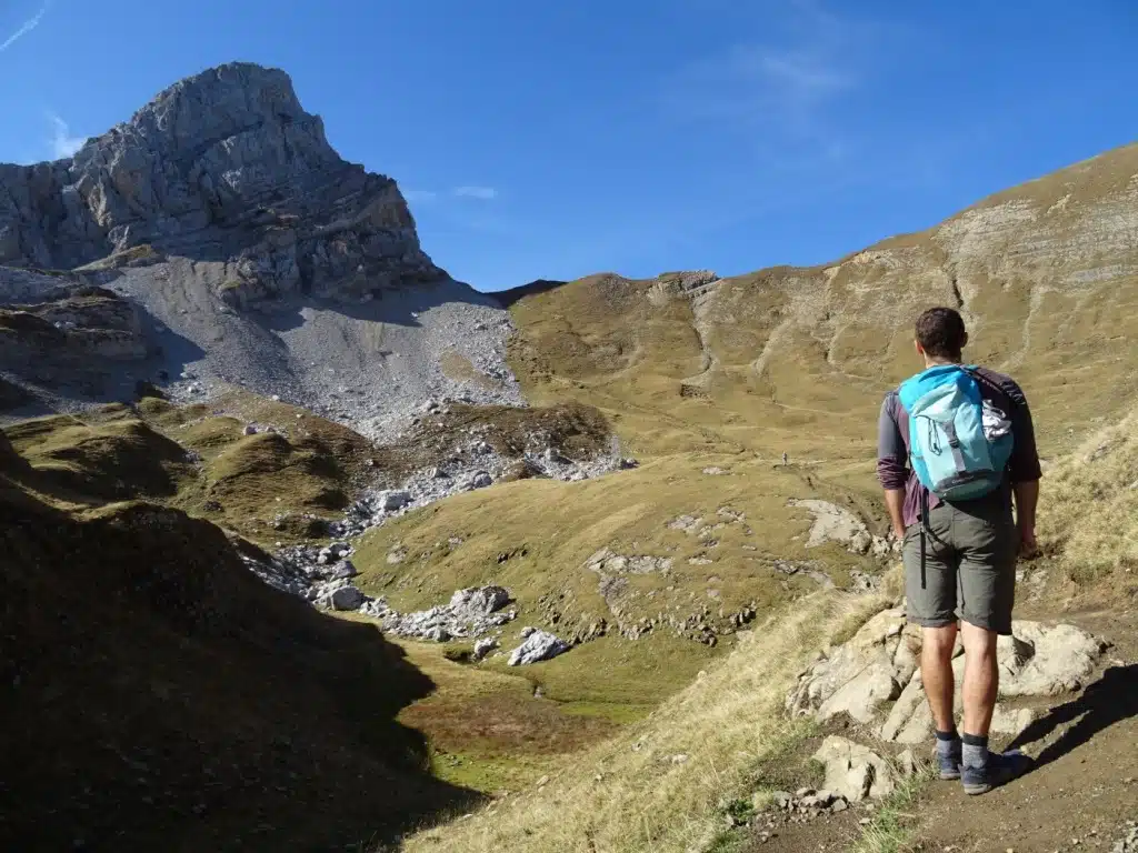 Man hiking in the mountains