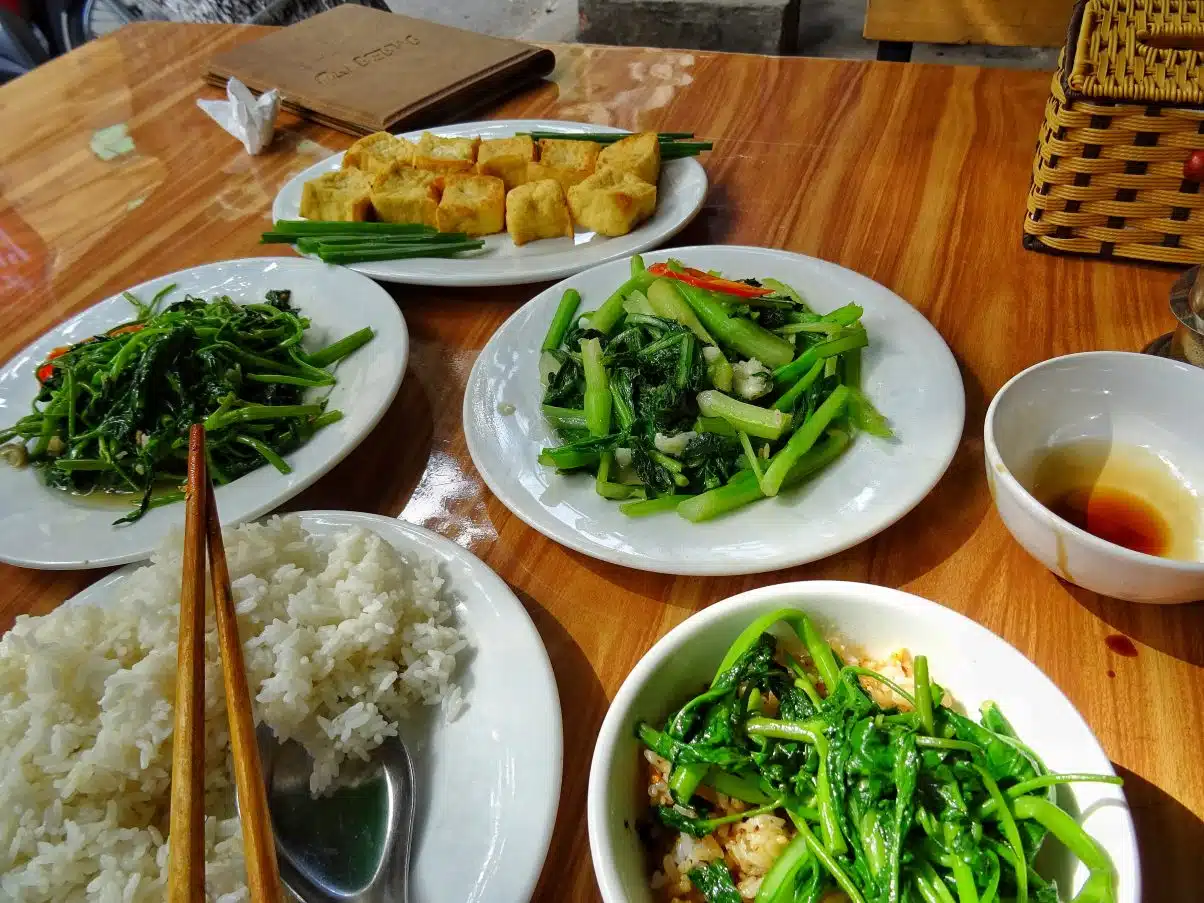 vegan Tofu water spinach vietnam