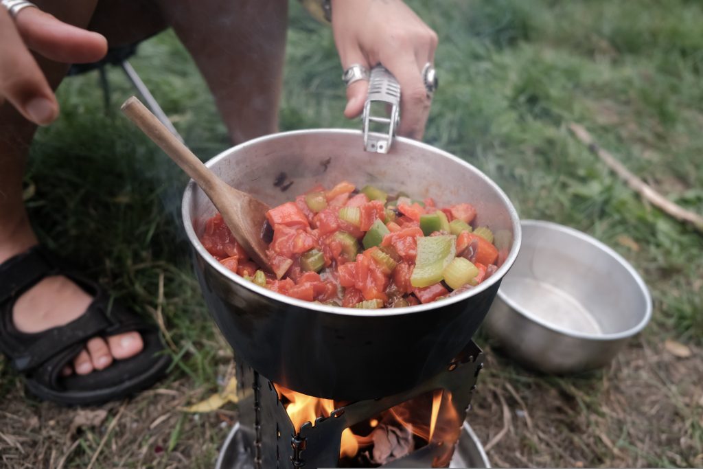 Vegan camping jambalaya