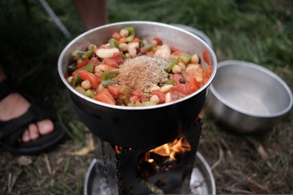 camping jambalaya plant-based recipe 