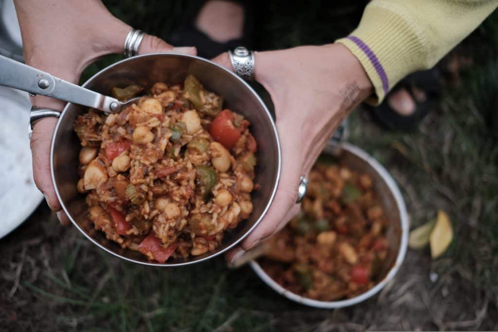 vegan one-pot camping meal