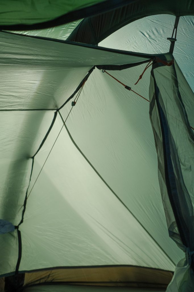 Inside Vango f10 Project Hydrogen - lightweight bikepacking tent