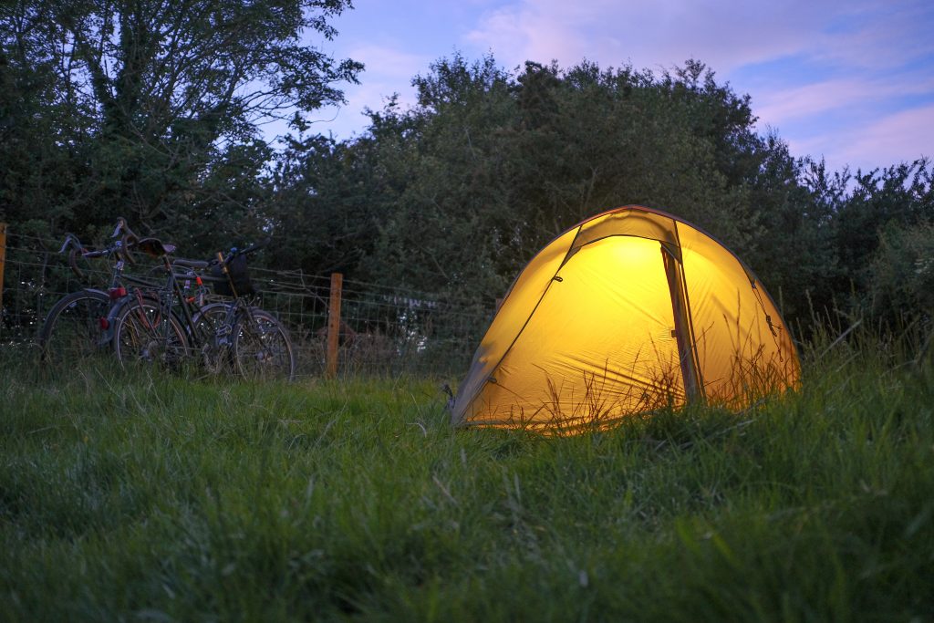 Wild camping on bike tour