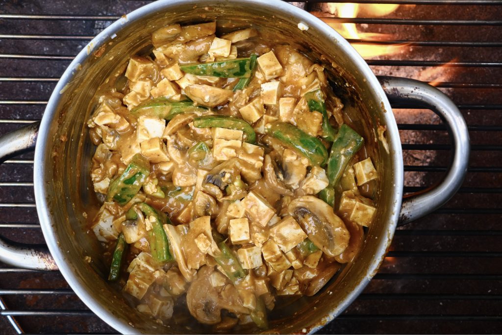 Vegan satay veg and tofu