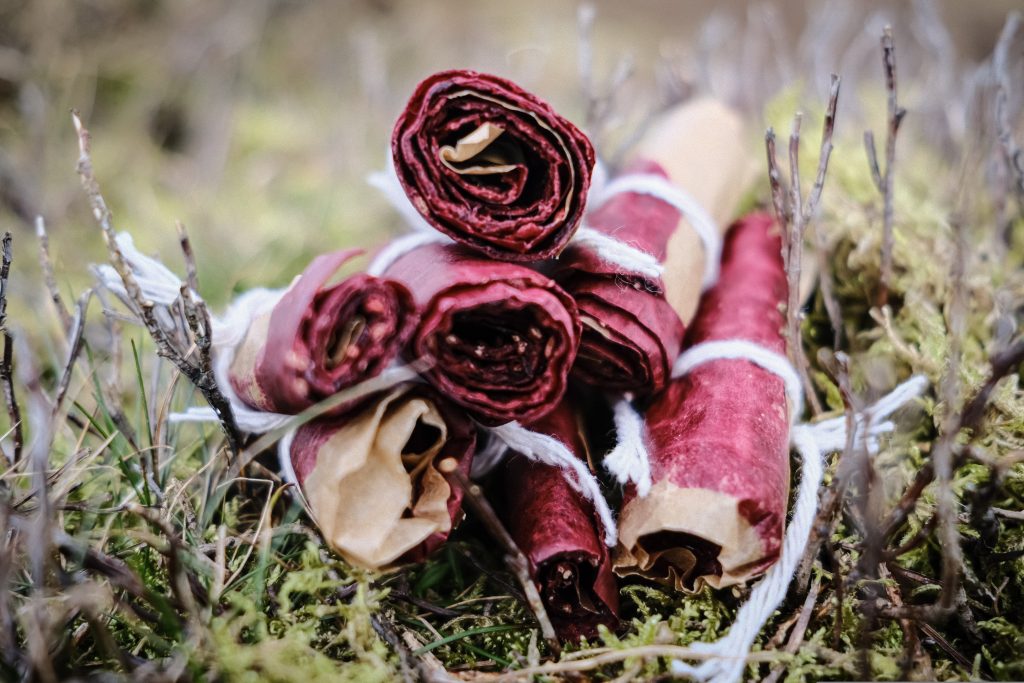 Dehydrated fruit leathers made using a dehydrator