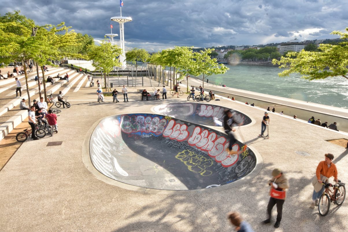 Skatepark in Lyon next to River
