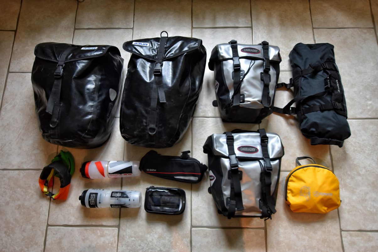 Cycle touring camping bags