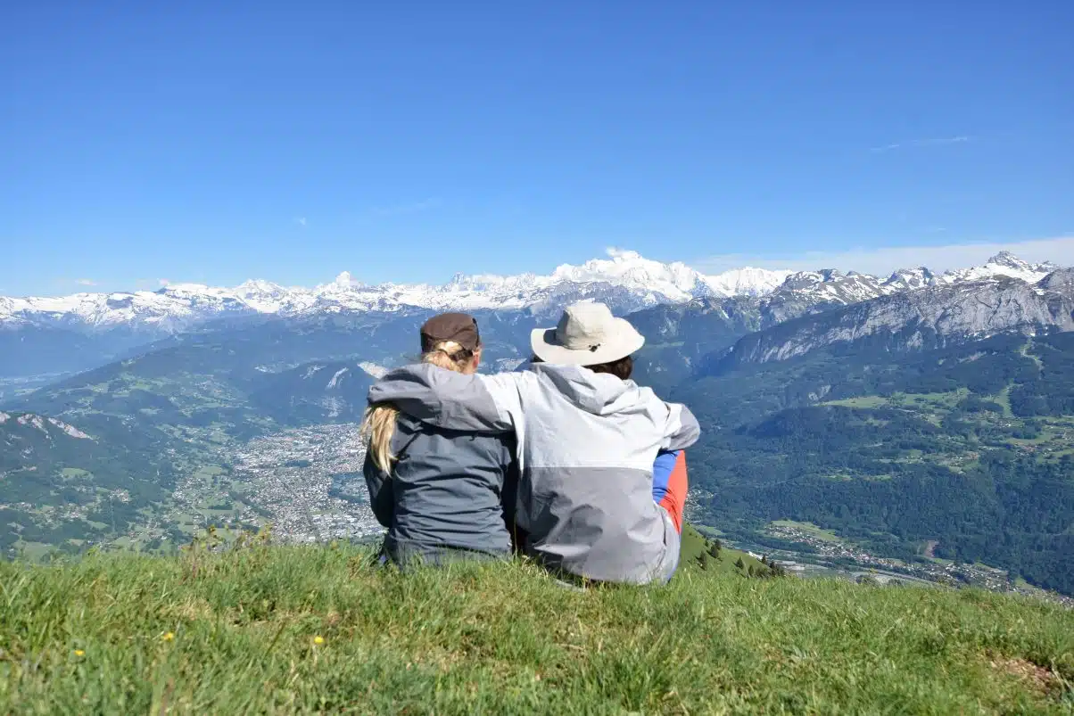 Couple overlooking the Alps