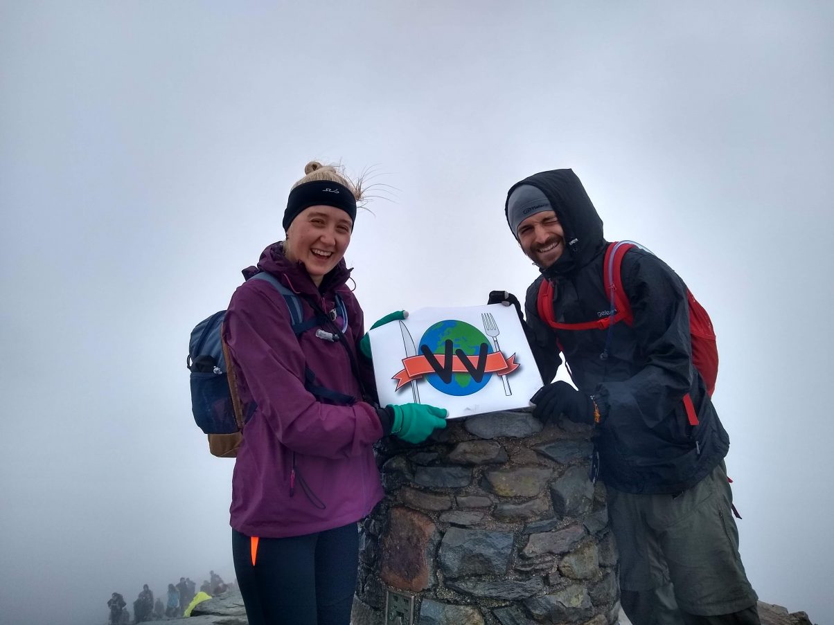 Hikers at the top of Mount Snowdon