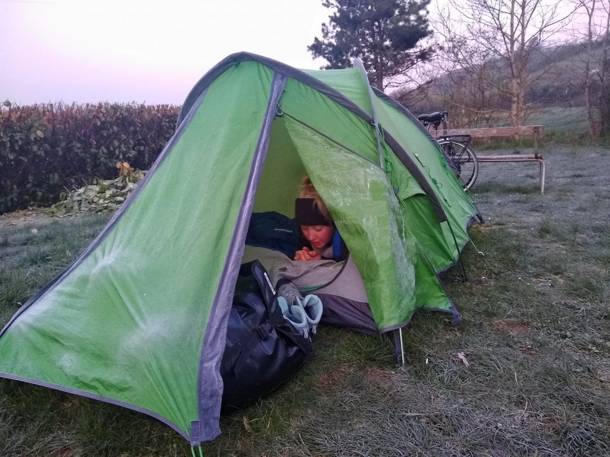 long-term camping in frosty weather
