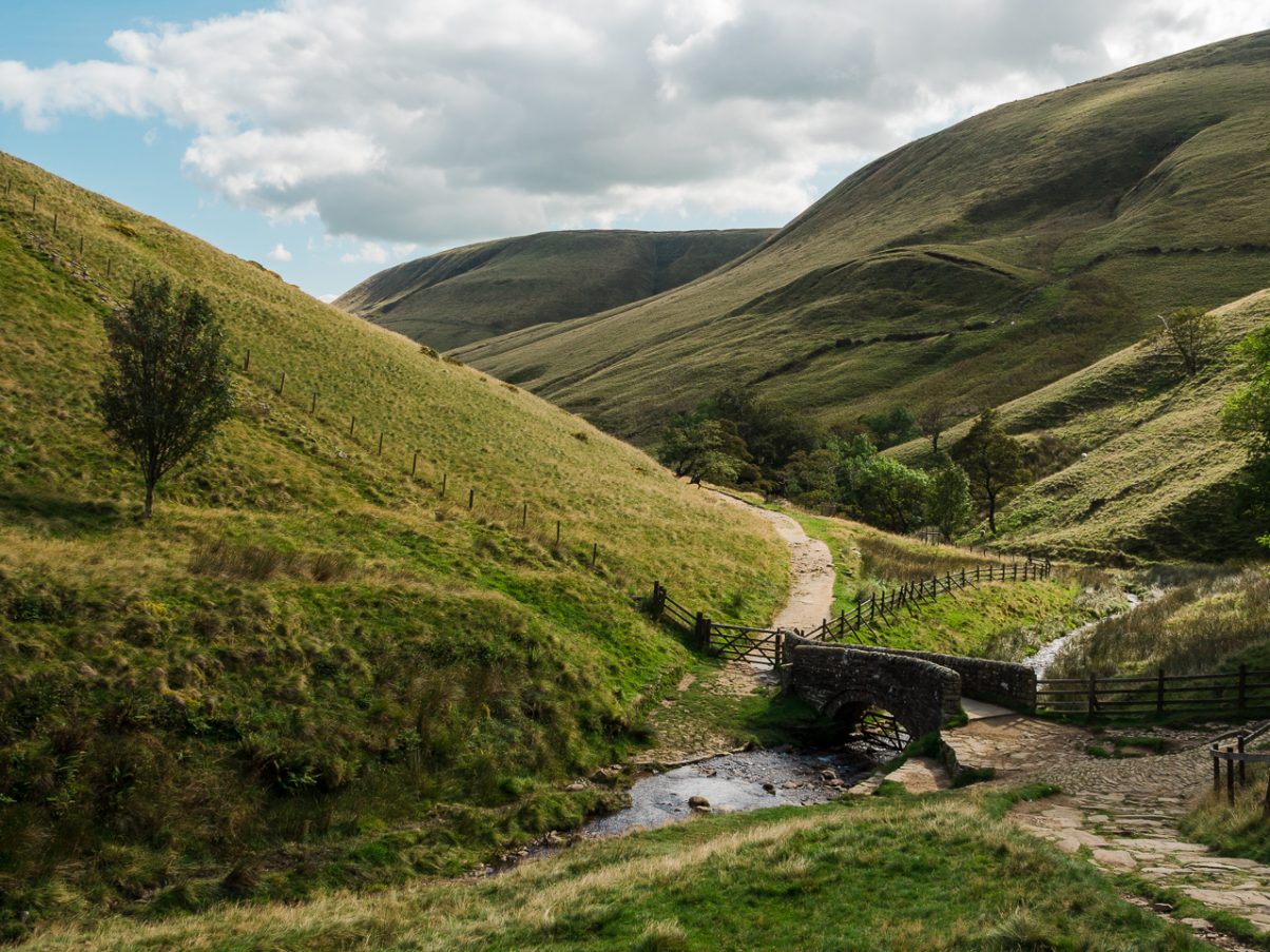 View from Jacobs Ladder walk in the Peak District 