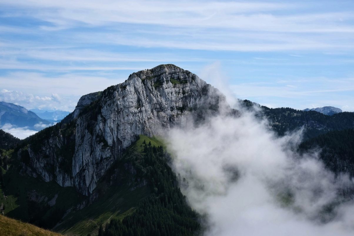 Sous Dine peak with cloud