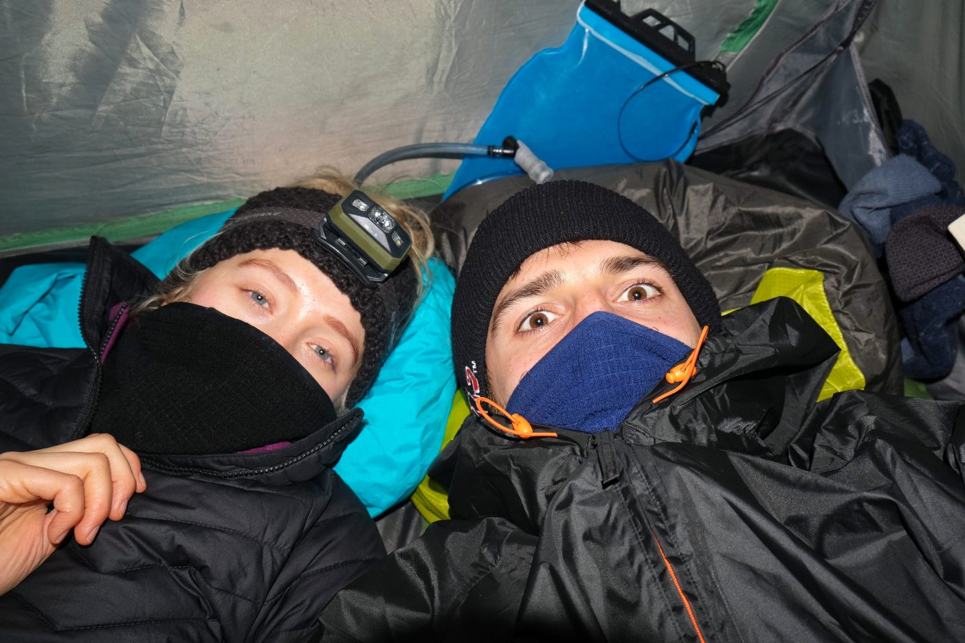 Full time travellers in tent 