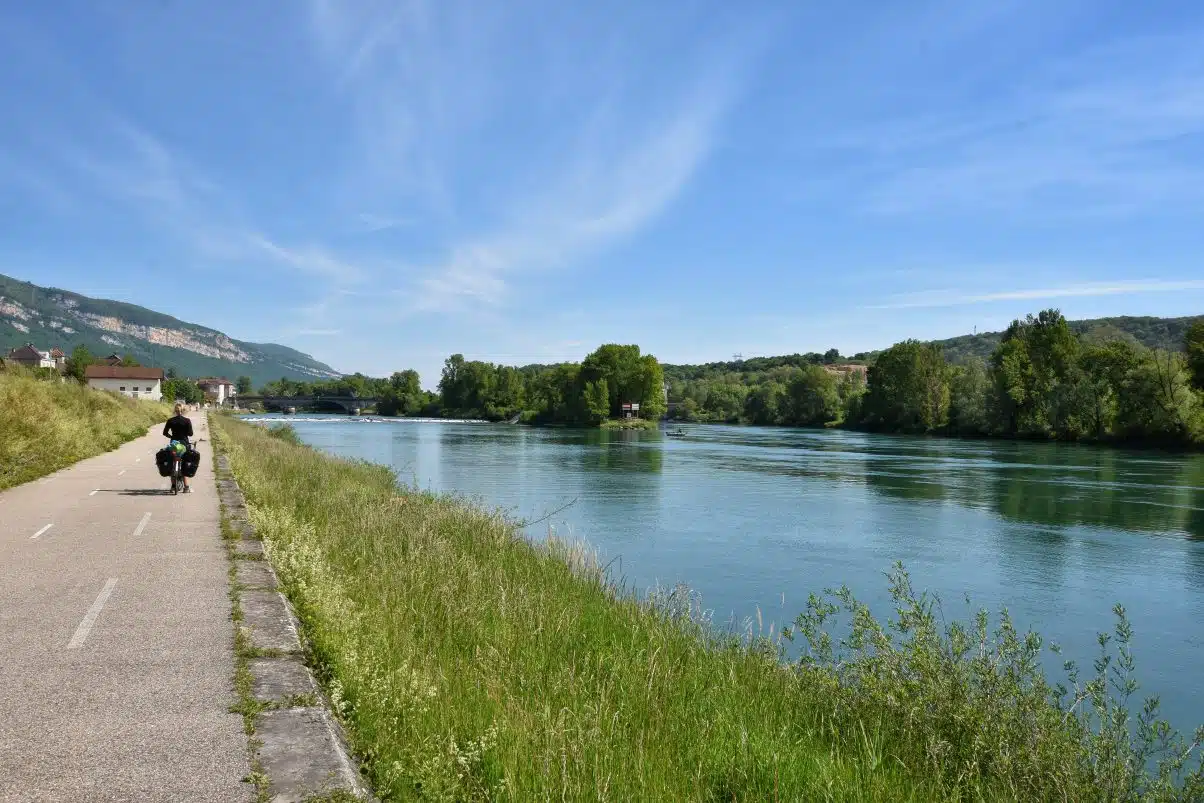 Girl on bike on Via Rhona route 