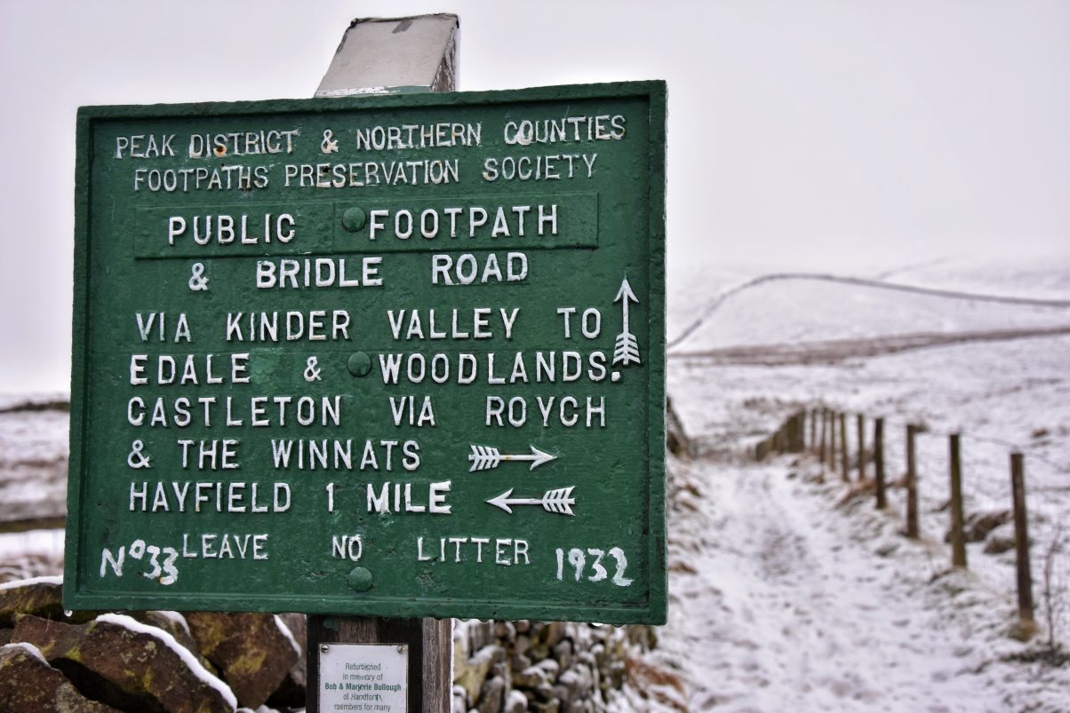 Peak District hiking trail 