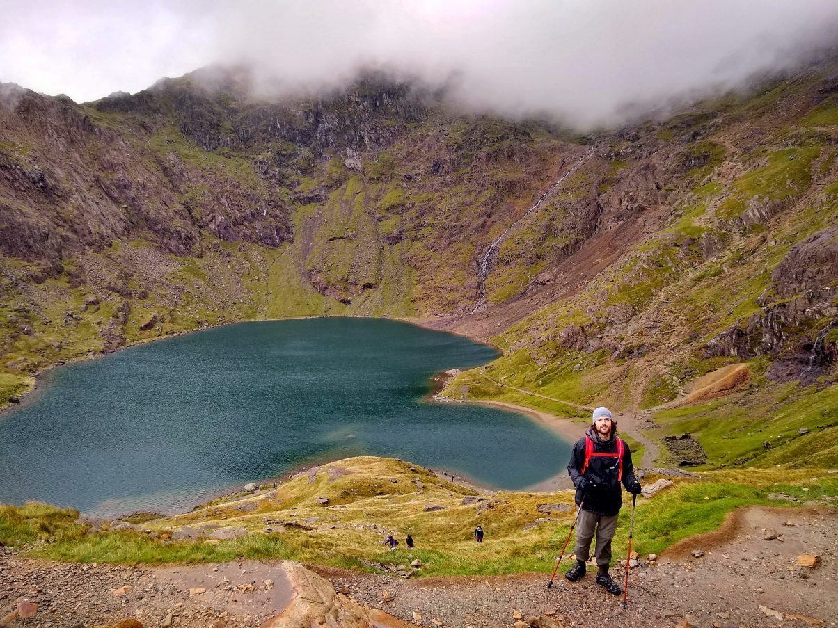 Man hiking the Pyg Track Snowdon