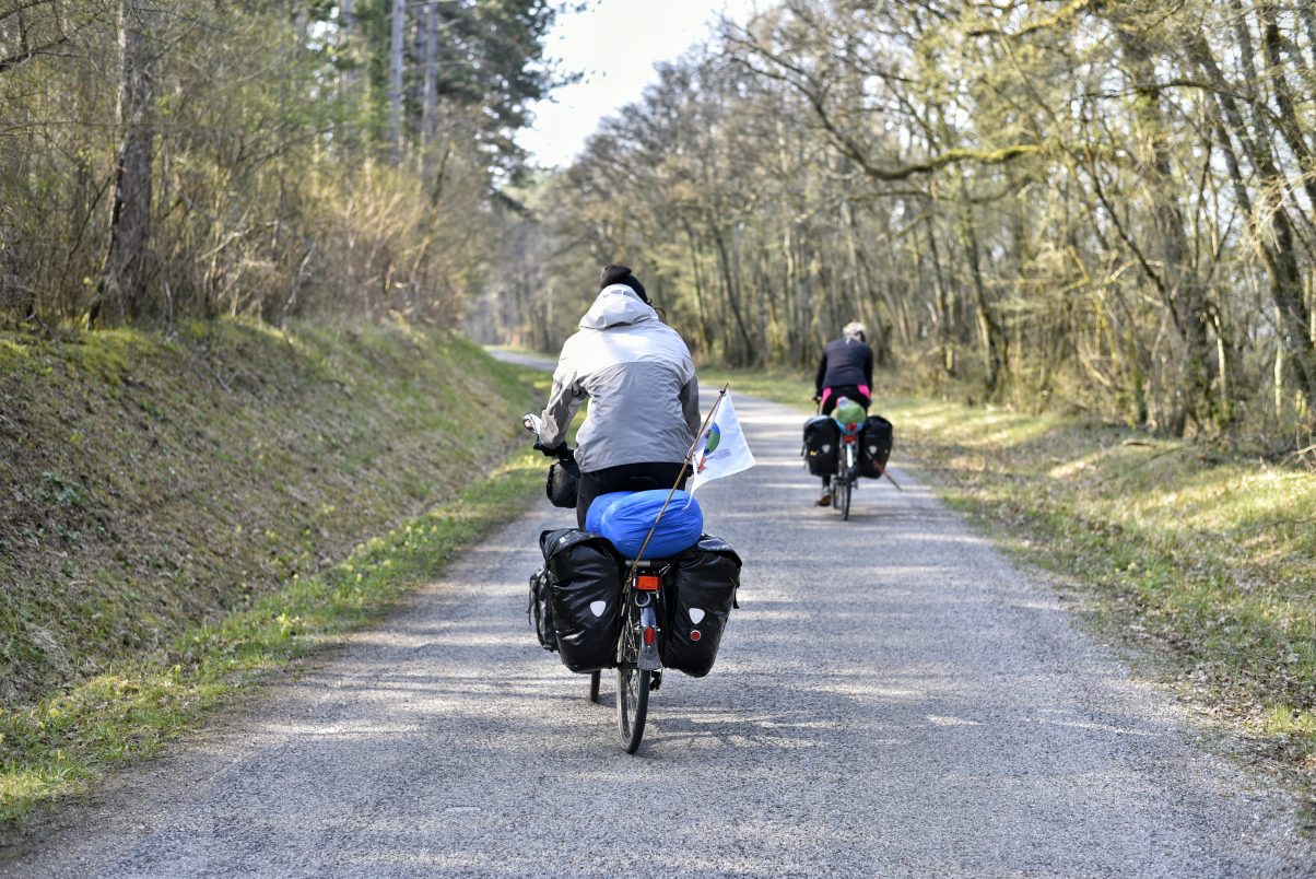 Bike touring with camping gear 