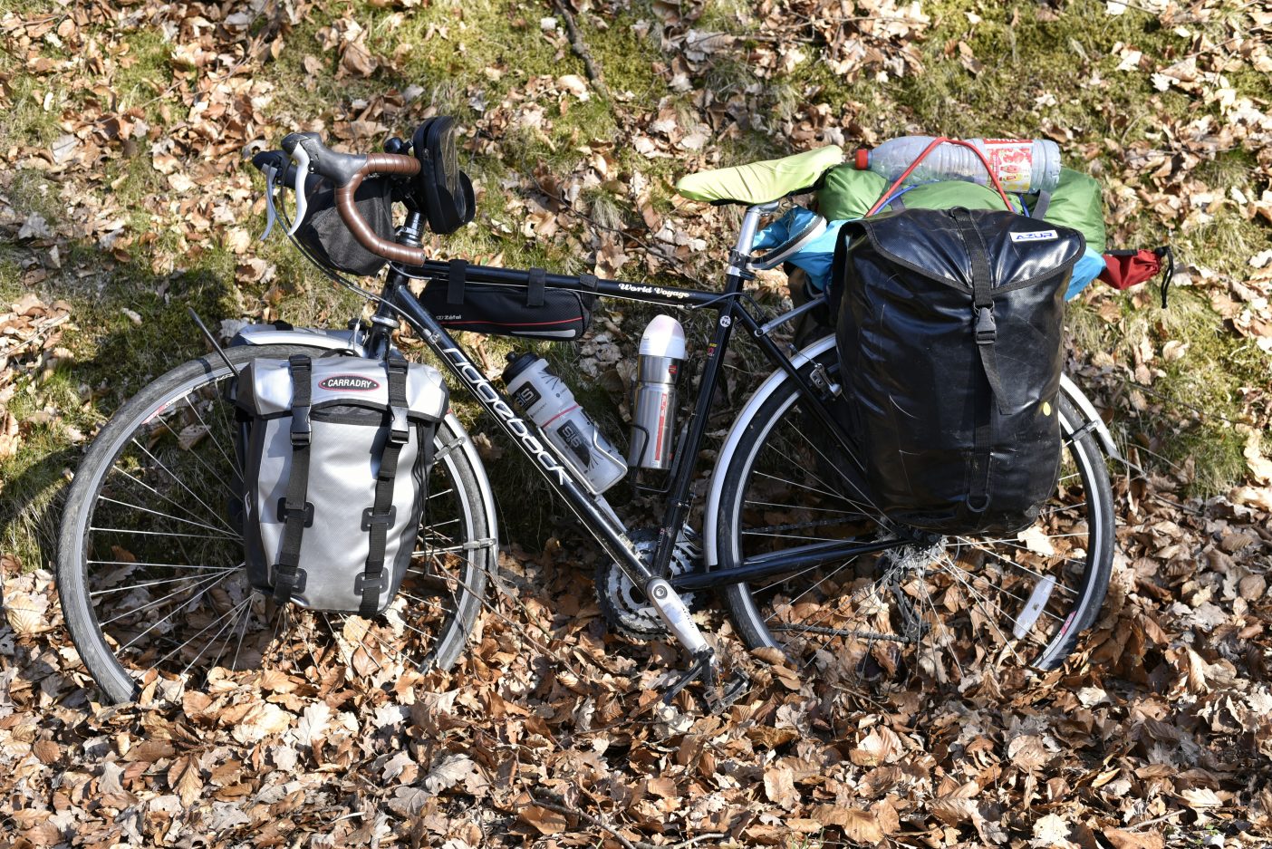 Touring bike with panniers